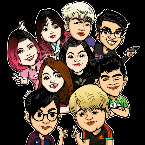 ColourCaricatureFamily3 T-Shirt Graphic color(Black).jpg